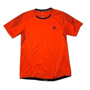 Adidas mens M orange performance running athletic tee shirt